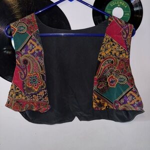 Vintage Multicolor Paisley Women's Cropped Vest